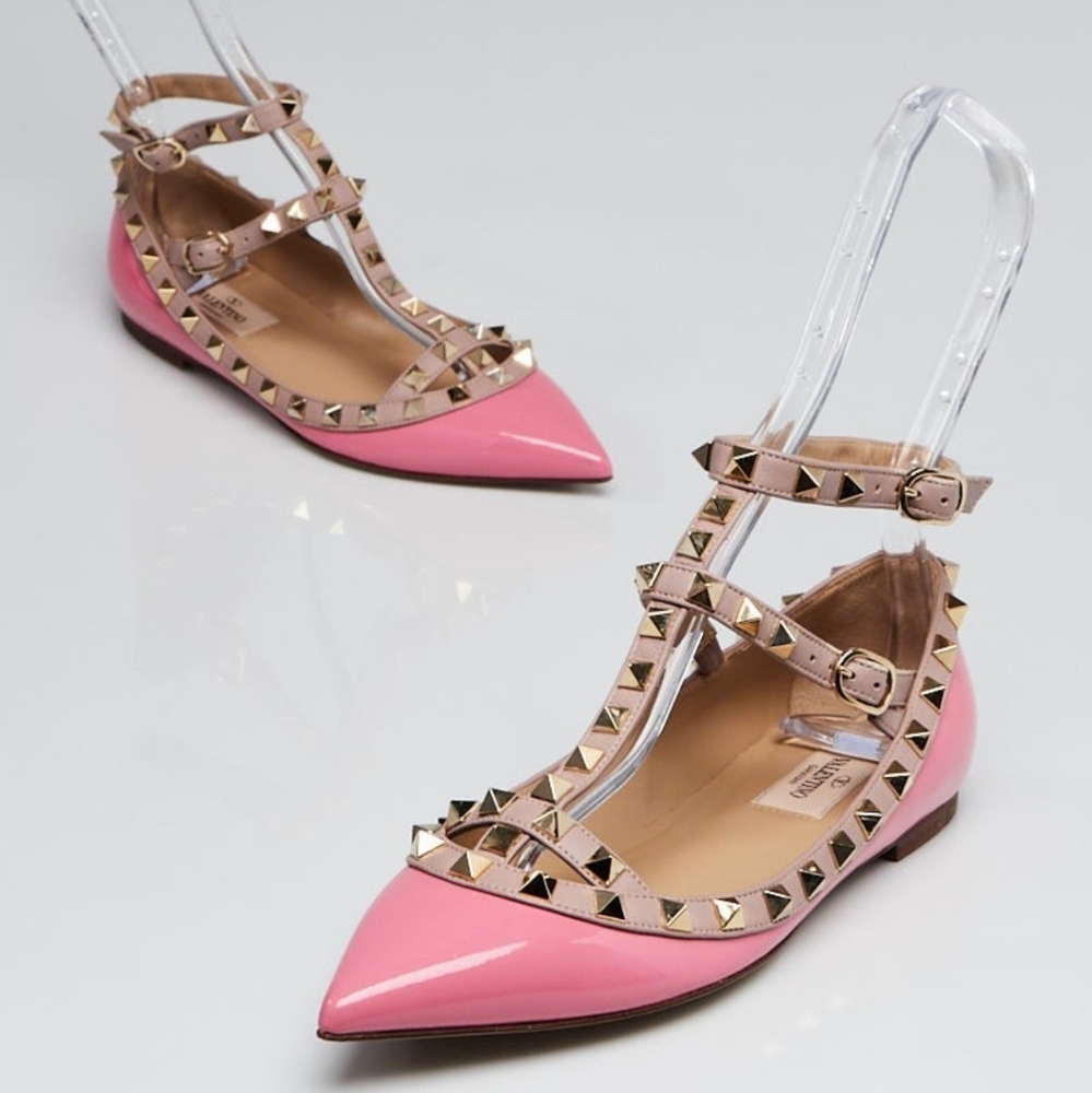 Camssoo "Valentino Gladiator" Pink Flats 10
